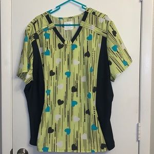 Plus size heart scrub top
